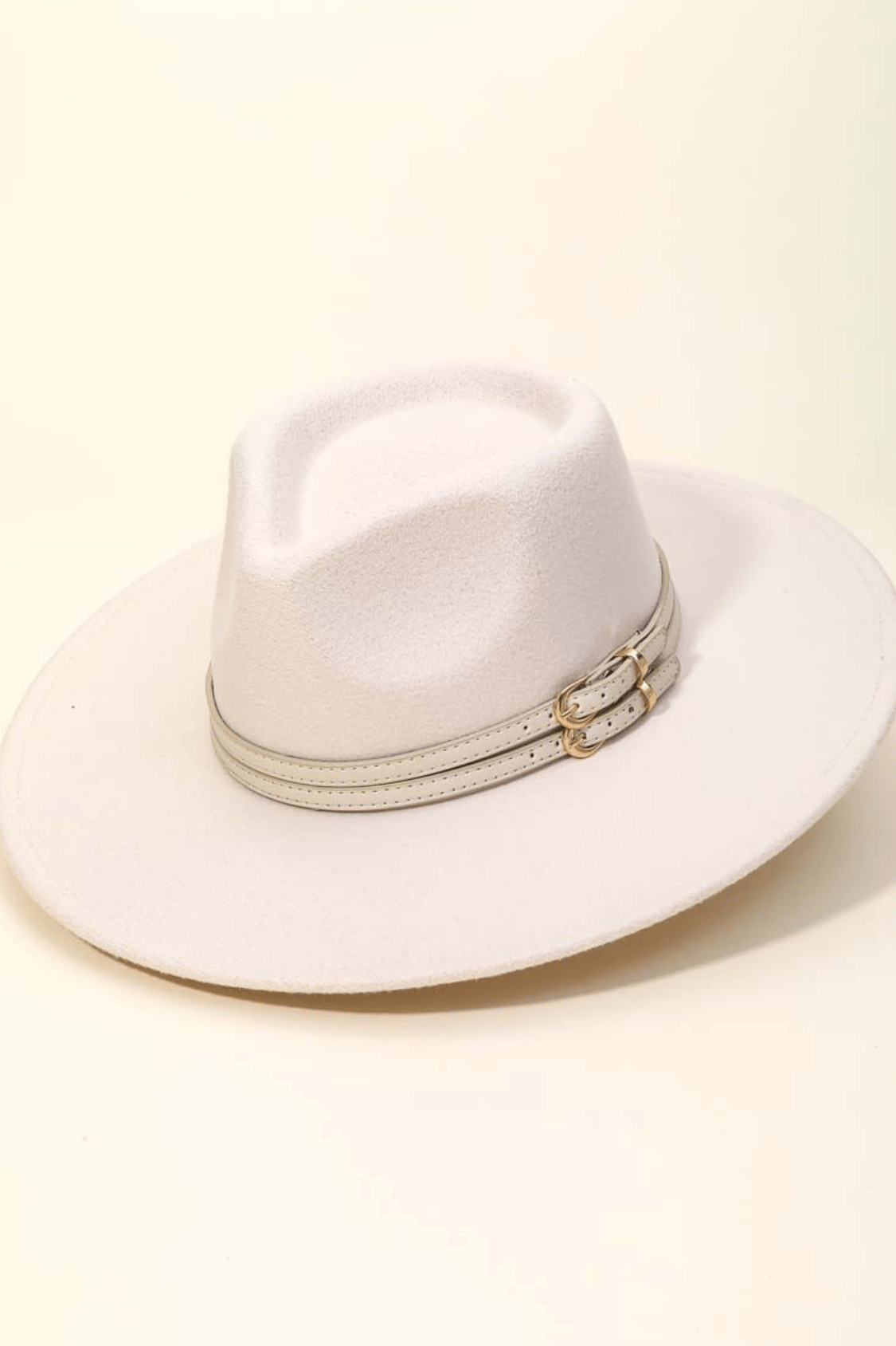 Double Belt Strap Fedora Fashion Hat