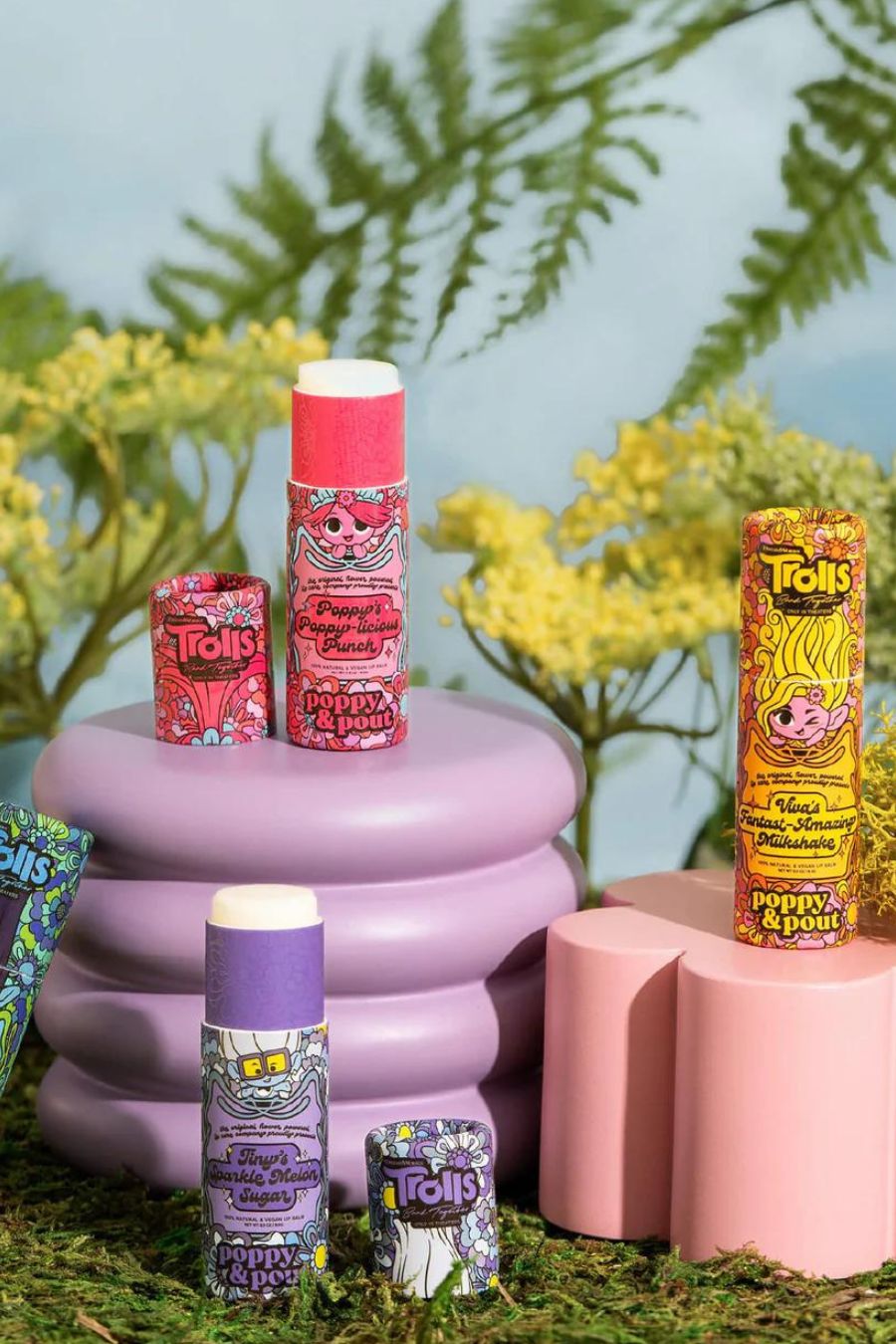 Trolls Band Together, Vegan Lip Balm, Viva's Fantast-Amazing Milkshake