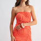 Strapless Textured Pleated Maxi Dress