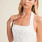 Stretch Linen Halter Mini Dress