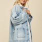 Boho Side Tie Detail Oversized Denim Jacket