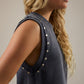 Sleeveless Top with Studs