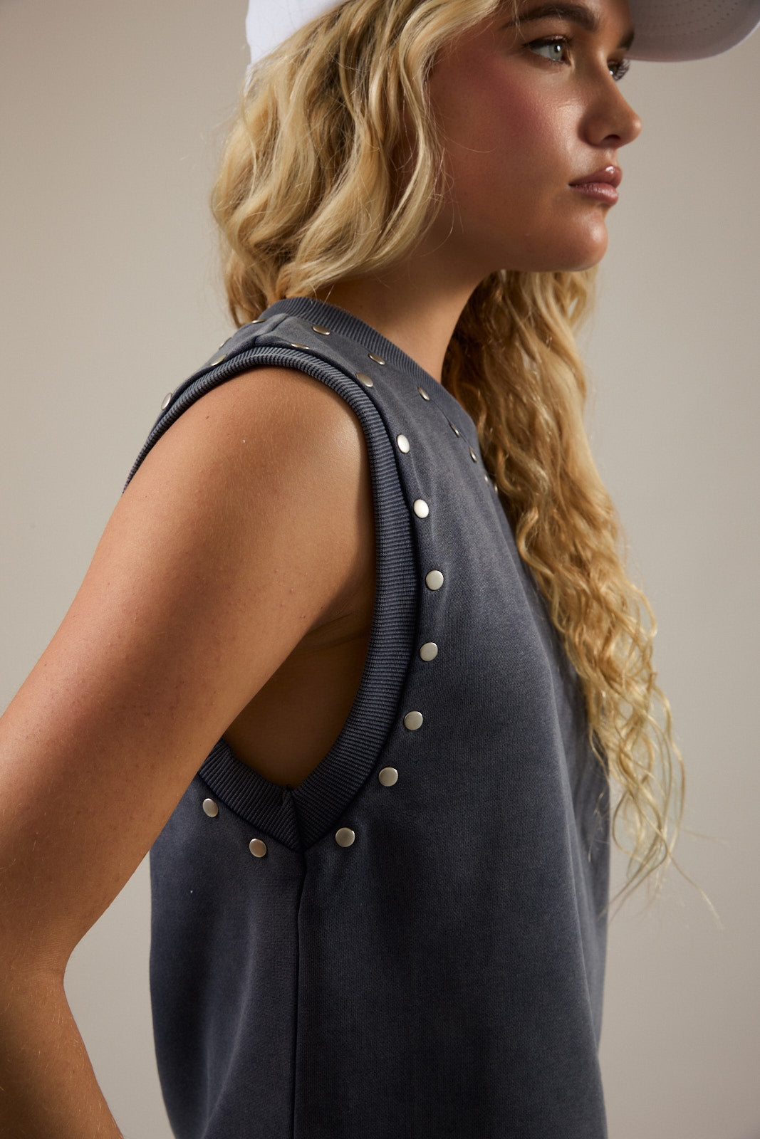 Sleeveless Top with Studs