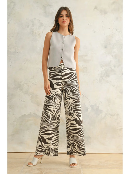 Zebra Print Stretch Pants