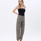 High Rise Leopard Print Barrel Jeans