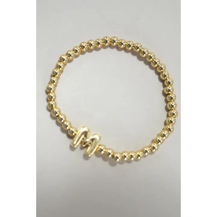 Initial Monogram Bubble Stretch Bead Bracelet