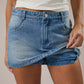 Low Rise Studded Denim Skort