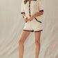 Contrast Trim Crochet Knit Two-Piece Set