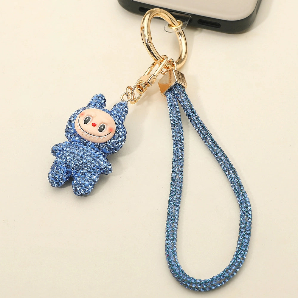 Sparkling Labubu Rhinestone Phone Strap Keychain Bag Charm