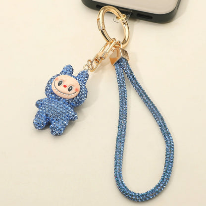 Sparkling Labubu Rhinestone Phone Strap Keychain Bag Charm