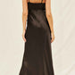 Satin Surplice Ruched Maxi Dress