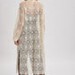 Boho Long Line Side Slit Crochet Cardigan
