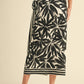 Floral Print Linen Wrap Skirt