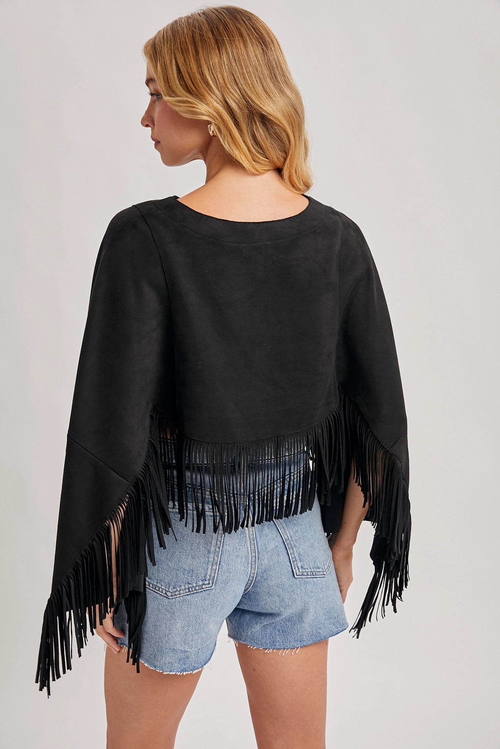 Western Bohemian Suede Fringe Cape