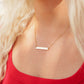 18K Gold Stainless Steel Blank Bar Necklace