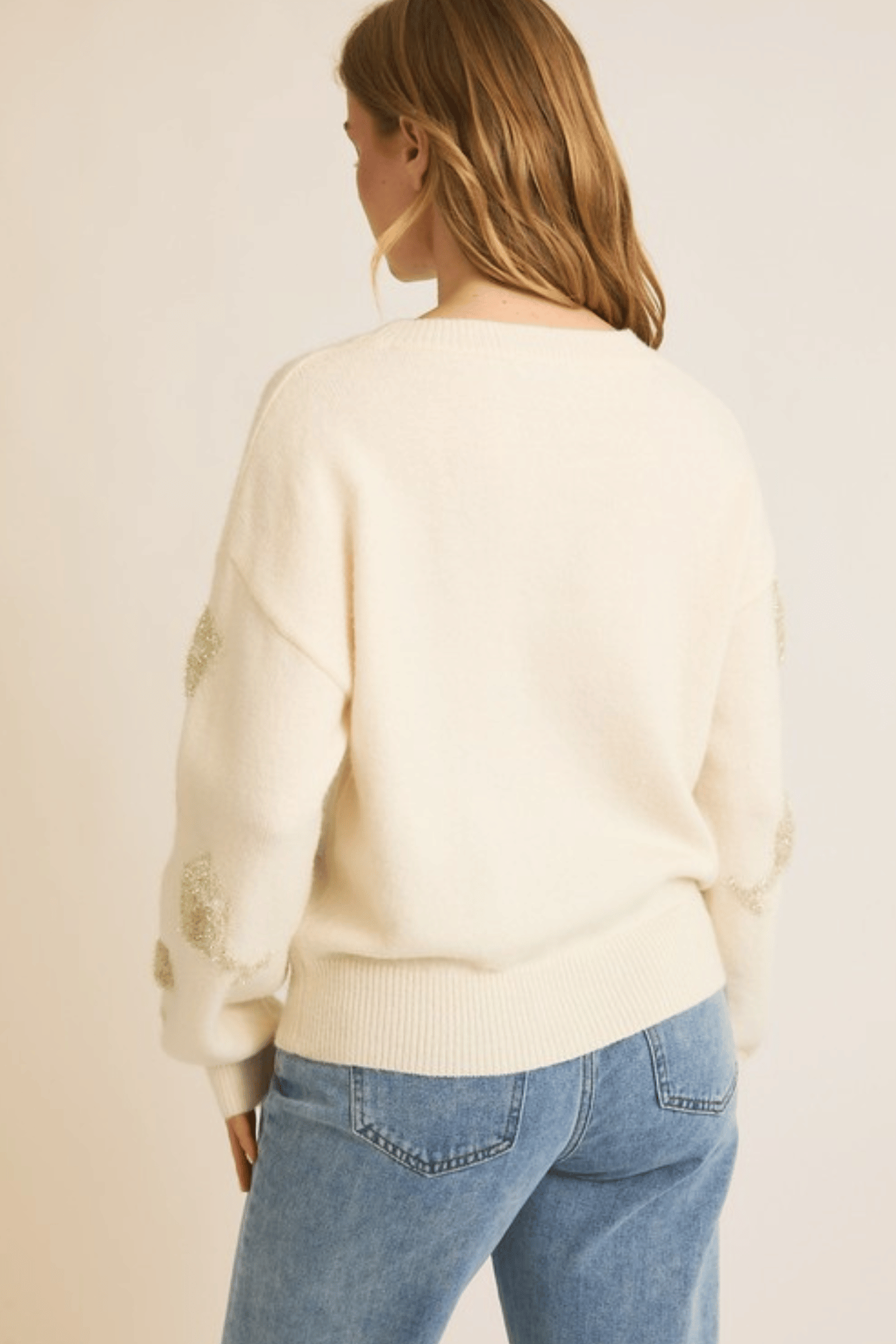 Champagne Tinsel Knit Sweater