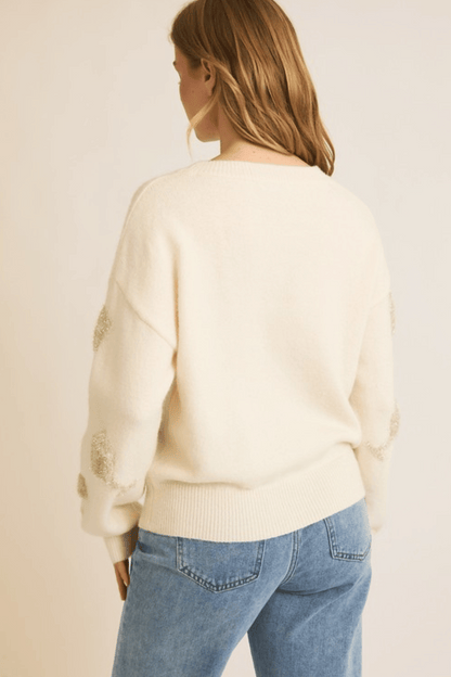 Champagne Tinsel Knit Sweater