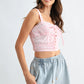Light Wash Denim Drawstring Shorts Side Buttons