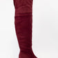 Burgundy Faux Suede Thigh High Boots
