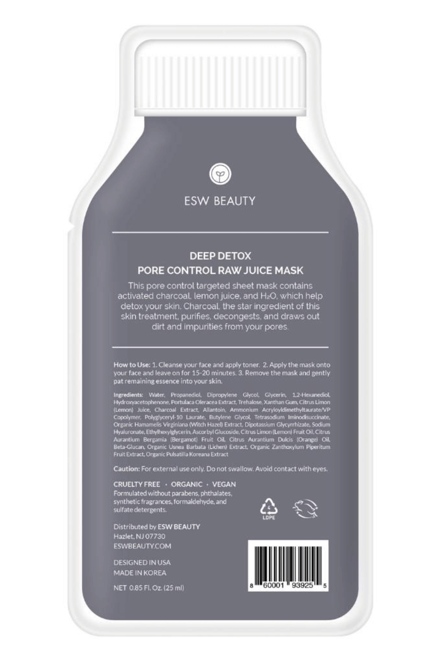 ingredient list for face mask