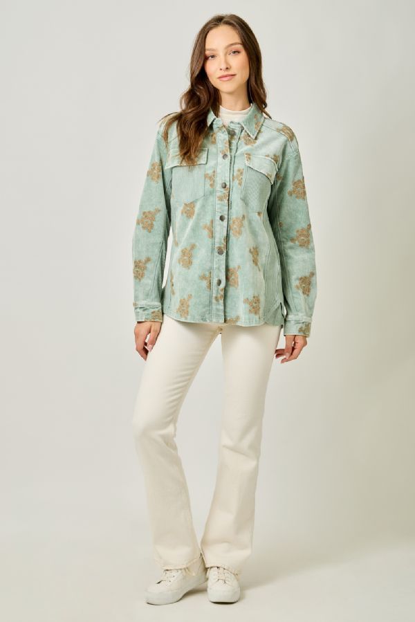 Washed Corduroy Embroidery Jacket