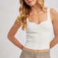 Ribbed Sweetheart Neck Tank Top