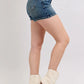 Dark Wash Denim Shield Pocket Shorts