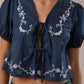Short Puff Sleeve with Tie Front
