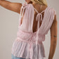 Lace Trim Detail V-Neck Sleeveless Top