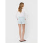 High Rise Elastic Wb Drawstring Striped Shorts