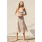 Fair Play Ruched and Slit Midi Dress