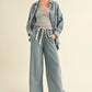 Washed Snap Button Denim Shacket