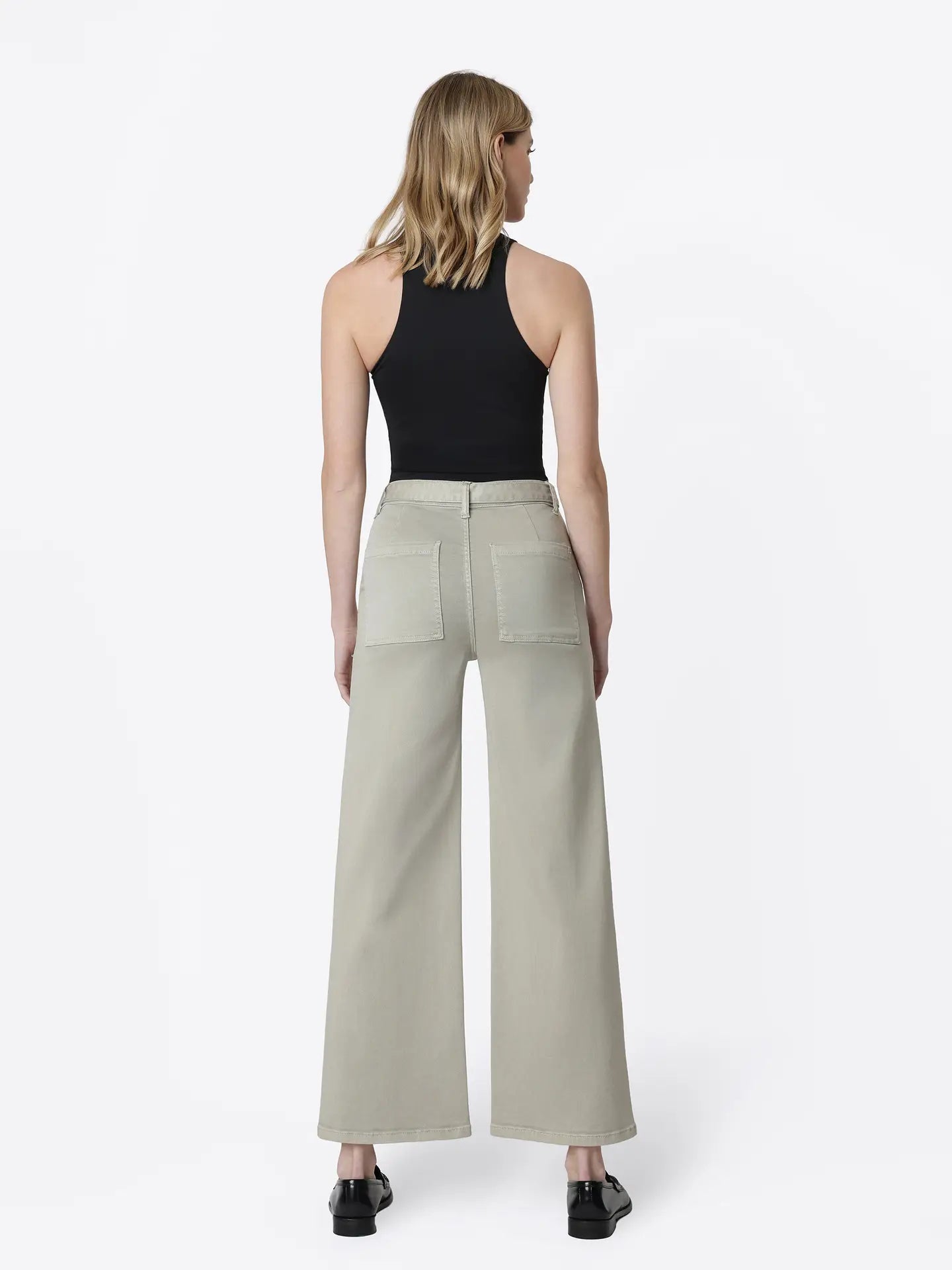 Super High Rise Self Tie Belt Wide Leg Jeans