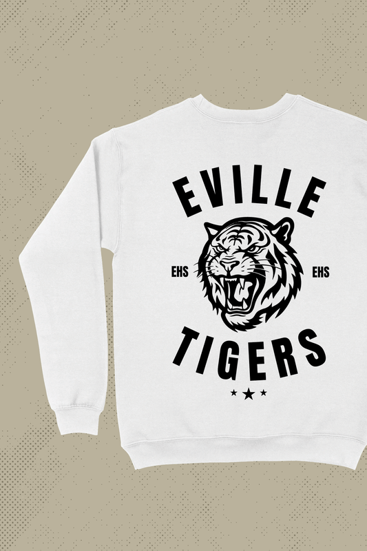 EVILLE TIGERS White School Crewneck