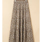Western Floral Print Ruffled Hem High Waist Loose Maxi Skirt