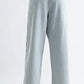 Wide-Leg Light Wash Denim Trousers Side Button