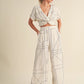 Multi Grid Pattern Knit Front Top
