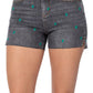 Cactus Embroidered High Rise Denim Shorts