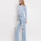 90's Vintage Super High Rise Flare Jeans