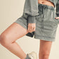 High Waisted Mineral Wash Shorts