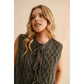 Tie Front Cable Knitted Vest