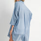 Tie-Front Dophin Hem Tunic Shirt