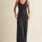 Cowl Neck Bias Cut Maxi Dress