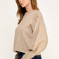 Knitted Sweater with Cuffed Sleeves