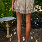 Woven Elastic Waist Shorts with Lace Detail