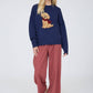 Intarisia Puppy Crew Neck Relaxed Sweater