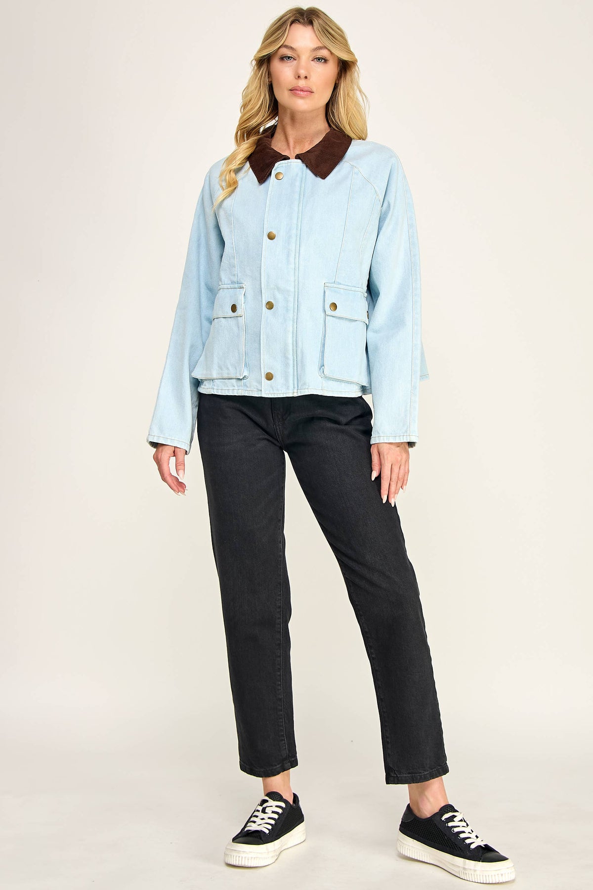 Denim Contrast Collar Jacket