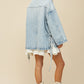 Boho Side Tie Detail Oversized Denim Jacket