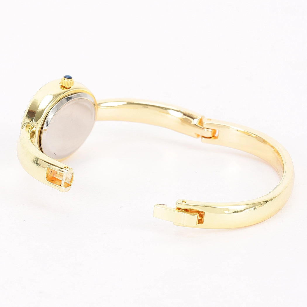 Oval Crystal-Encrusted Cuff Watch