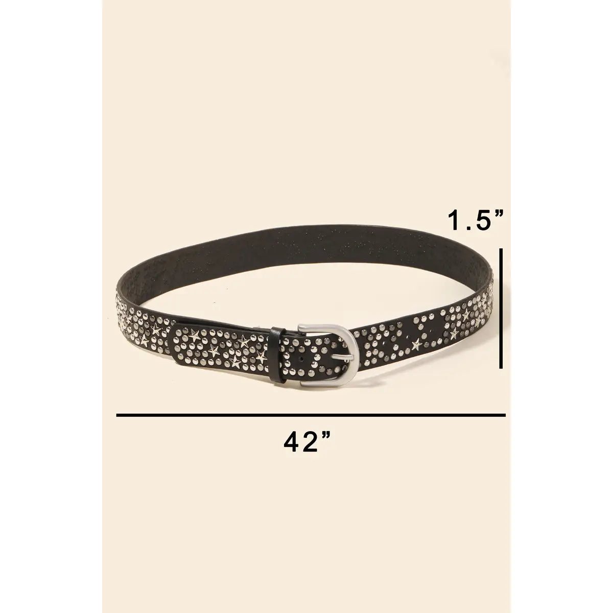 Metallic Stars and Stud Faux Leather Belt